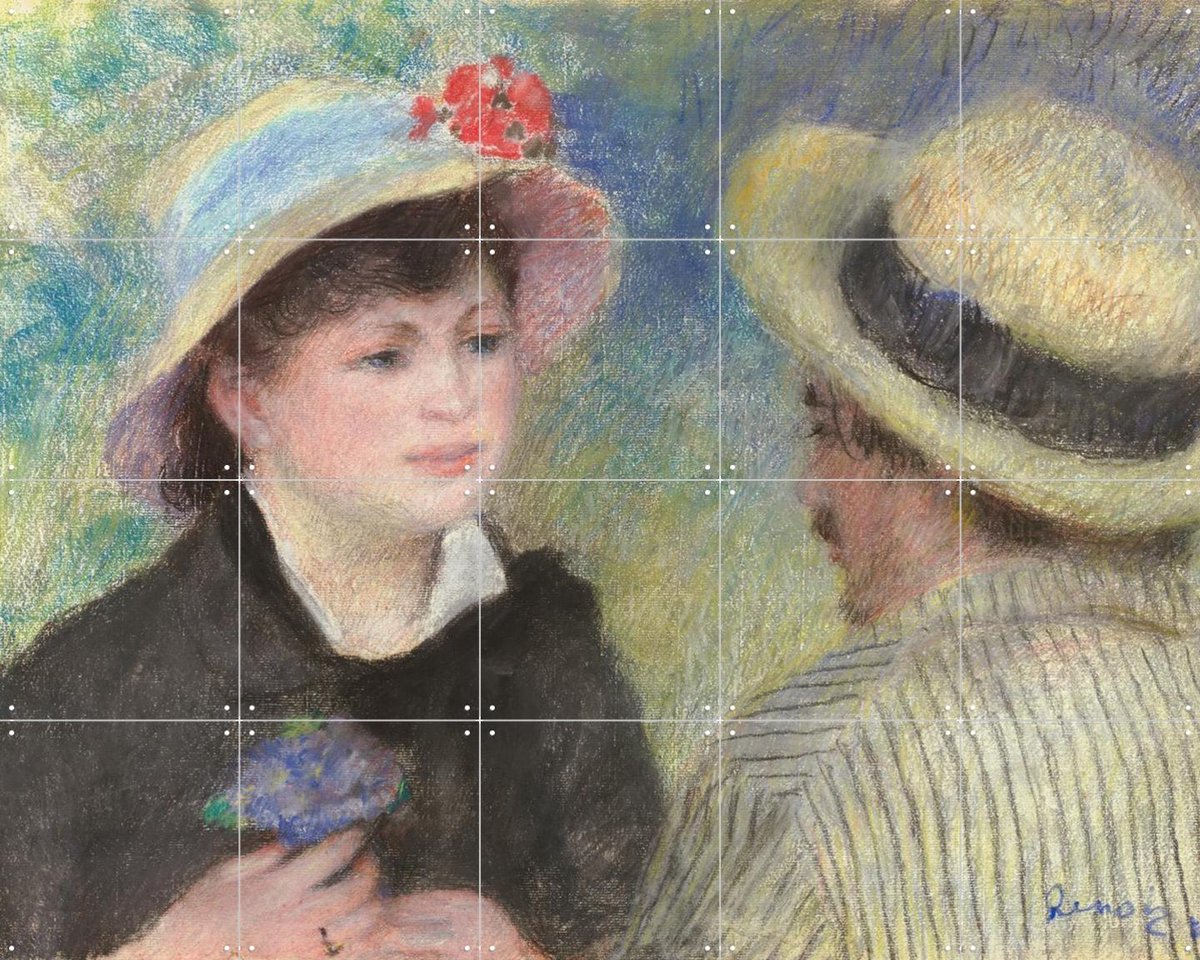 IXXI Boating Couple (said to be Aline Charigot and Renoir), Pierre-Auguste Renoir & Museum of Fine Arts Boston - 100 x 80 cm - Gratis ophangtool -