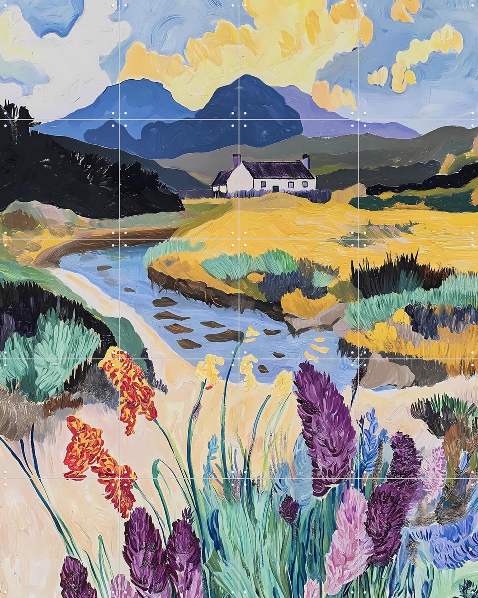 IXXI Gaelic Gold, Artclaud - 80 x 100 cm - Gratis ophangtool - Grote wanddecoratie en posters - Kleurrijk, Olieverf, Eetkamer, Studeerkamer