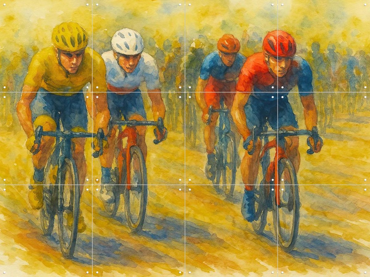 IXXI De Laatste Demarage, Natalie Bruns - 80 x 60 cm - Gratis ophangtool - Grote wanddecoratie en posters - Schilderijen, Impressionisme, Aquarel
