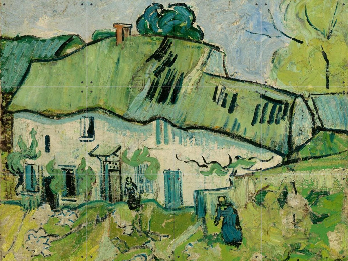 IXXI Boerderij (1890), Vincent van Gogh (1853 - 1890) & Van Gogh Museum - 80 x 60 cm - Gratis ophangtool - Grote wanddecoratie en posters -