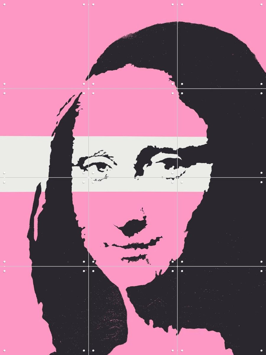 IXXI Mona Lisa, Banksy - 60 x 80 cm - Gratis ophangtool - Grote wanddecoratie en posters - Pop art, Kleurrijk, Street art, Grafisch Ontwerp, Mancave