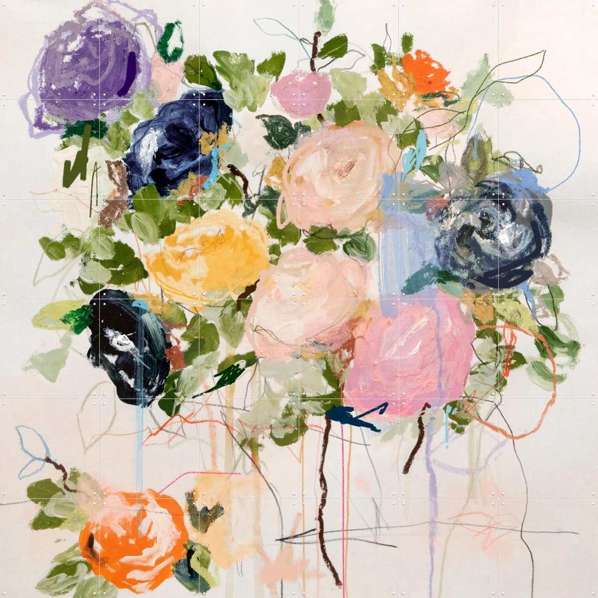 IXXI Verity, Leigh Viner - 120 x 120 cm - Gratis ophangtool - Grote wanddecoratie en posters - Abstract, Aquarel, Kleurrijk, Illustraties, Slaapkamer