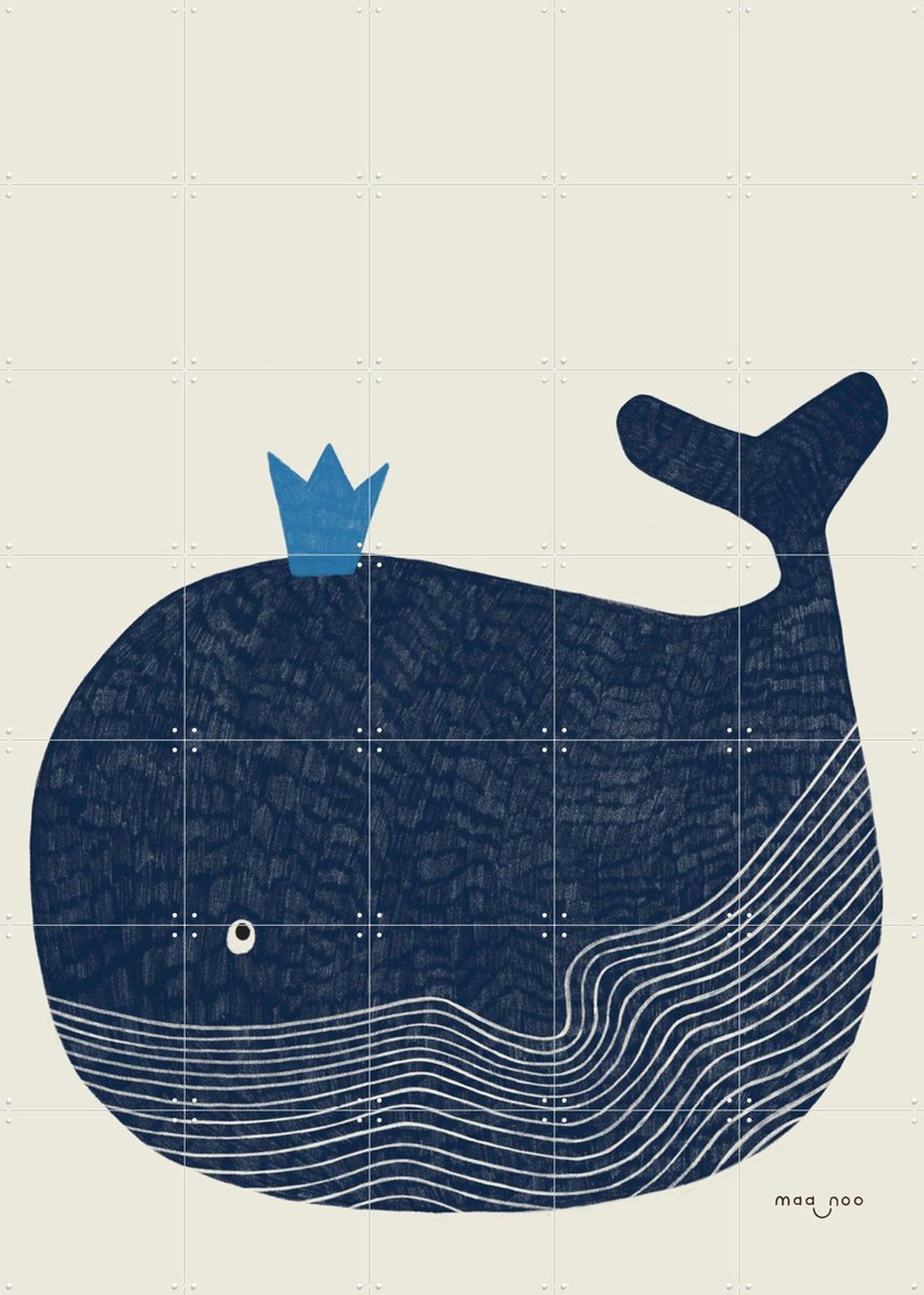 IXXI King of the Ocean, Maa-noo - 100 x 140 cm - Gratis ophangtool - Grote wanddecoratie en posters - Illustraties, Grafisch Ontwerp, Minimalisme