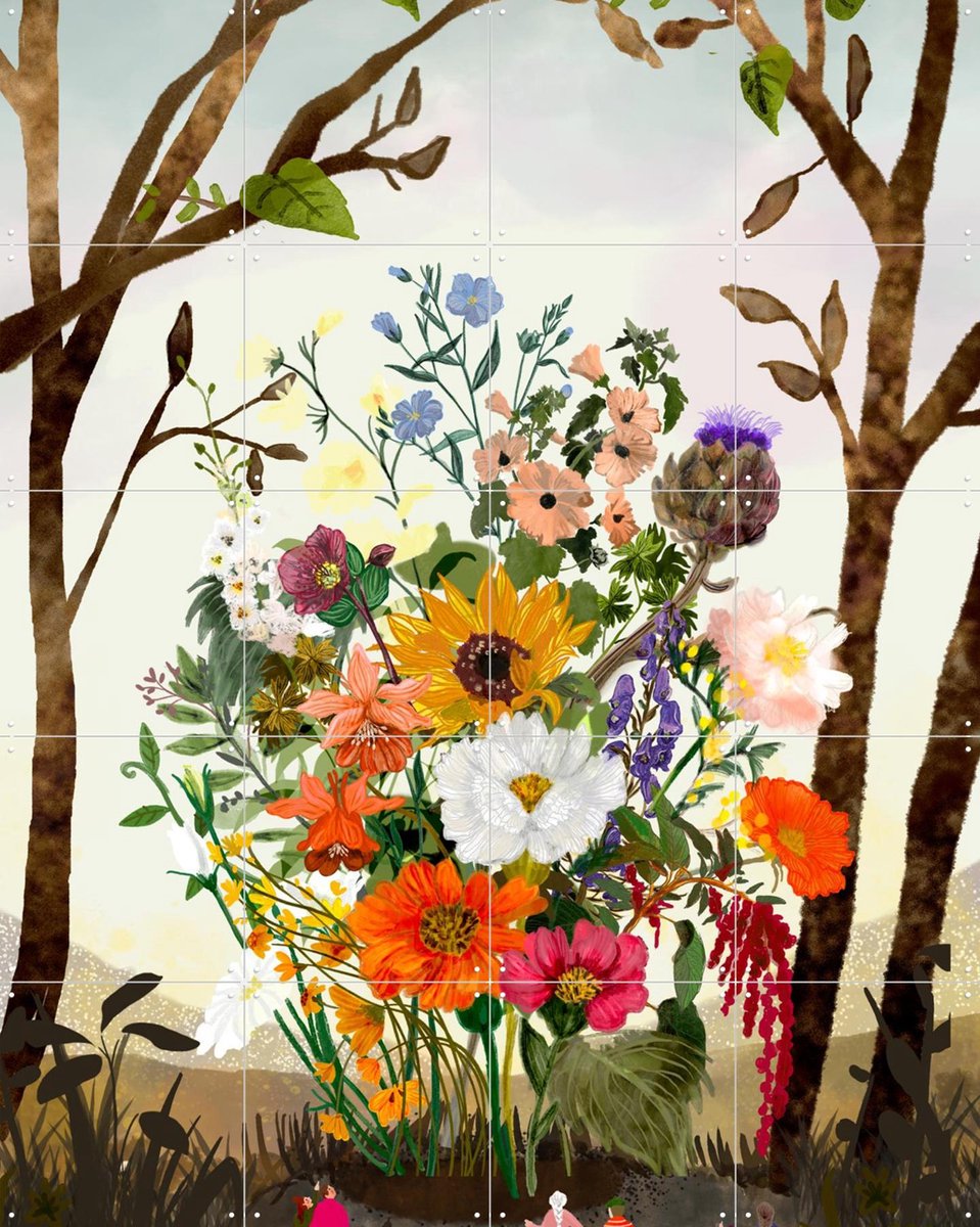IXXI Rebirth, Esther Sepers - 80 x 100 cm - Gratis ophangtool - Grote wanddecoratie en posters - Illustraties, Digitale Kunst, Kleurrijk, Speels