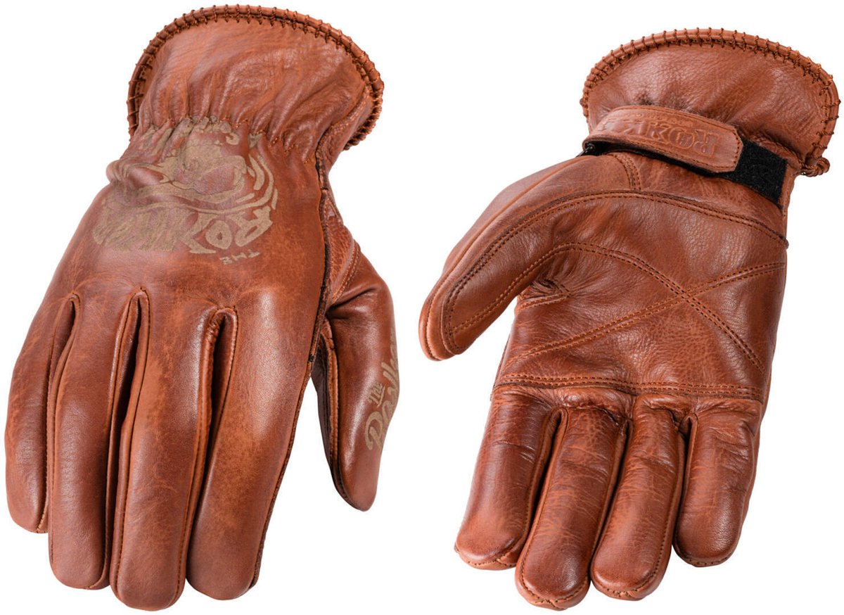 ROKKER Tattoo Skull Bruine Handschoenen - Handschoen