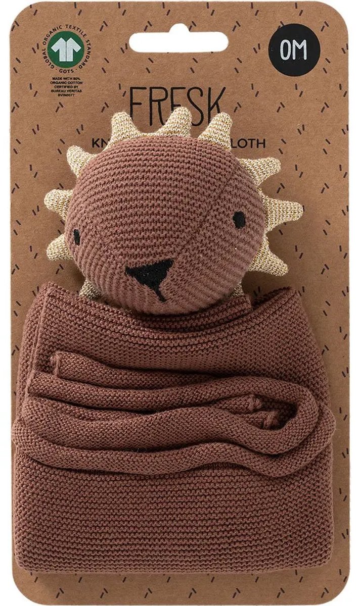 Fresk Knuffel - Knuffeldoekje - Tutpoppetje - Kraamcadeau voor Jongens en Meisjes - Baby Cadeau - Bruin - Lion van Fresk — afbeelding 4