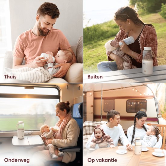 Vulpes Goods® Babycare - Flessenwarmer Elite - Draagbare Baby Flessenwarmer voor Onderweg - uniek Glazen Design - BPA-vrij, Hittebestendig & Antibacterieel - 5 Temperatuurniveaus & Warmtebehoud - 330ML - Water & Moedermelk Snel Opwarmen - 13.500 mAh