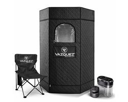 Mobiele Sauna Cabine Stoommachine - Heet Stoom- Sauna Cabine - Stoeltje ingebrepen - Afstandsbediening - Detox en Ontspanning