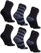 Chaussettes en coton DANISH ENDURANCE pour hommes et femmes - 6 paires - Super douces - Multicolores - Taille 43-47