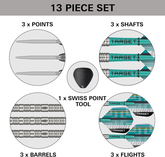 Target Darts Hydro Steel Tip Dartset 21G Barrel 02 - 90% Tungsten - Swiss Point Technologie - Pro Grip Shafts - Pro Ultra Flights - Inclusief Swiss Point Tool en DartCounter App van Merkloos — afbeelding 3