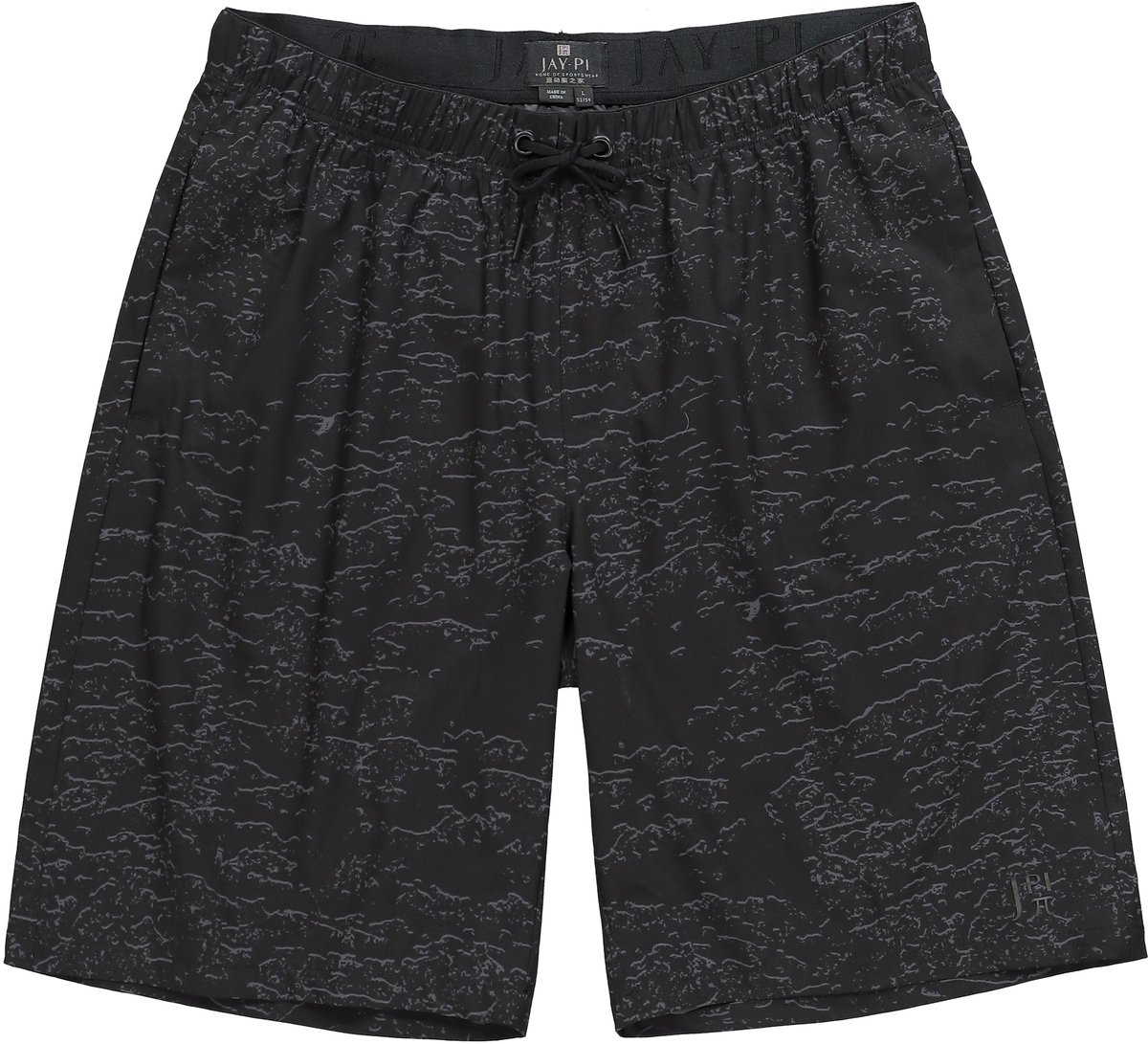 JAY-PI - Heren - Functionele bermuda FLEXNAMIC® fitness Relaxed Fit QuickDry - Zwart - Maat 4XL