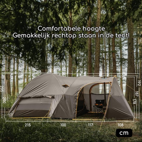 Naturehike KOTA 6 - 6 persoons tent - 75D 3000MM - Waterdicht - 4 seizoenen familietent - Kampeertent - Glamping tent - Hoge koepeltent - Outdoor van Naturehike — afbeelding 4