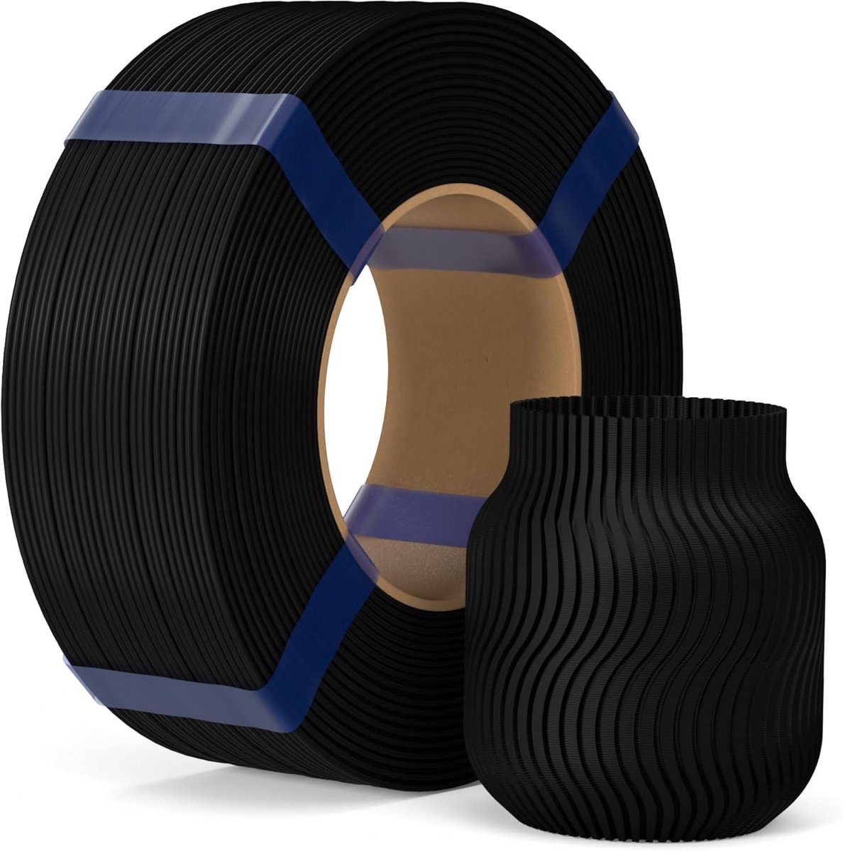 1.75mm PLA Refill Filament Zwart 1kg voor 3D Printer - Geen Spoel