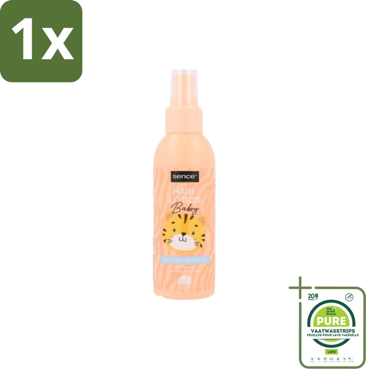 1 x Sence Baby – Haarlotion – Verzorgend – 150 ml - Babyhaar Verzorging - Gevoelige Hoofdhuid - Babyhaar Lotion - Milde Haarlotion - Vegan Haarlotion