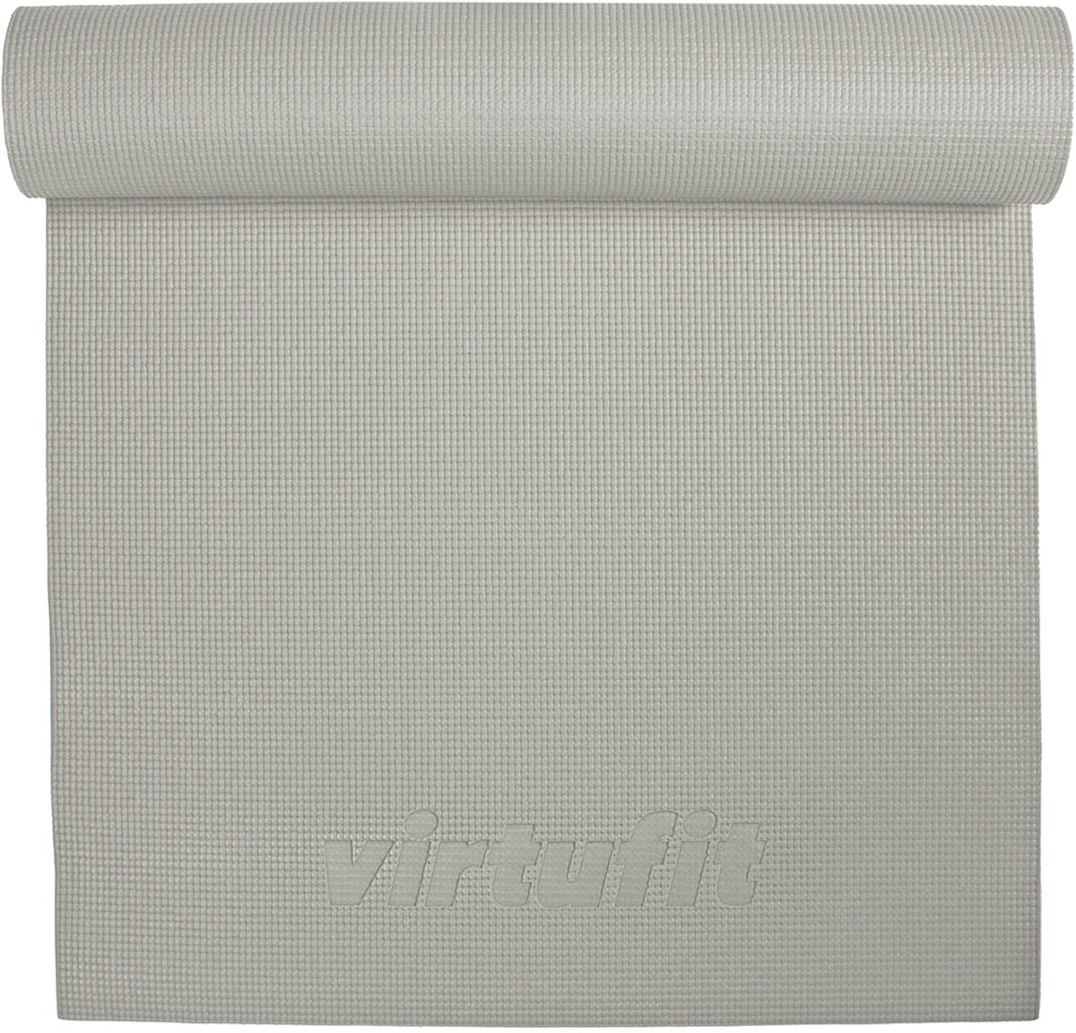 Bol.com VirtuFit Premium Yoga Mat - Sportmat - Fitness mat - Anti-slip - Dik (4 mm) - Natural Grey aanbieding