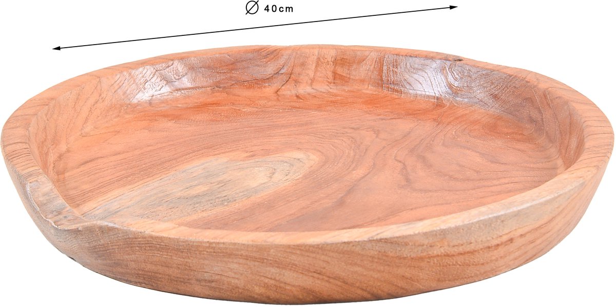 Houten Fruit schaal - klein - Teak Root Hout 30 cm - Ruige vormen - Handmade - Onbehandeld - Tall Men Standing