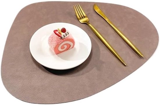 Placemats - Isolatiemat Voor Op Tafel Set Van 4 - Afwasbare En Omkeerbare Placemats - Waterdruppelvormig Afveegbare Placemats, Antislip Hittebestendige Tafelmatten Voor Binnen En Buiten (Bruin)