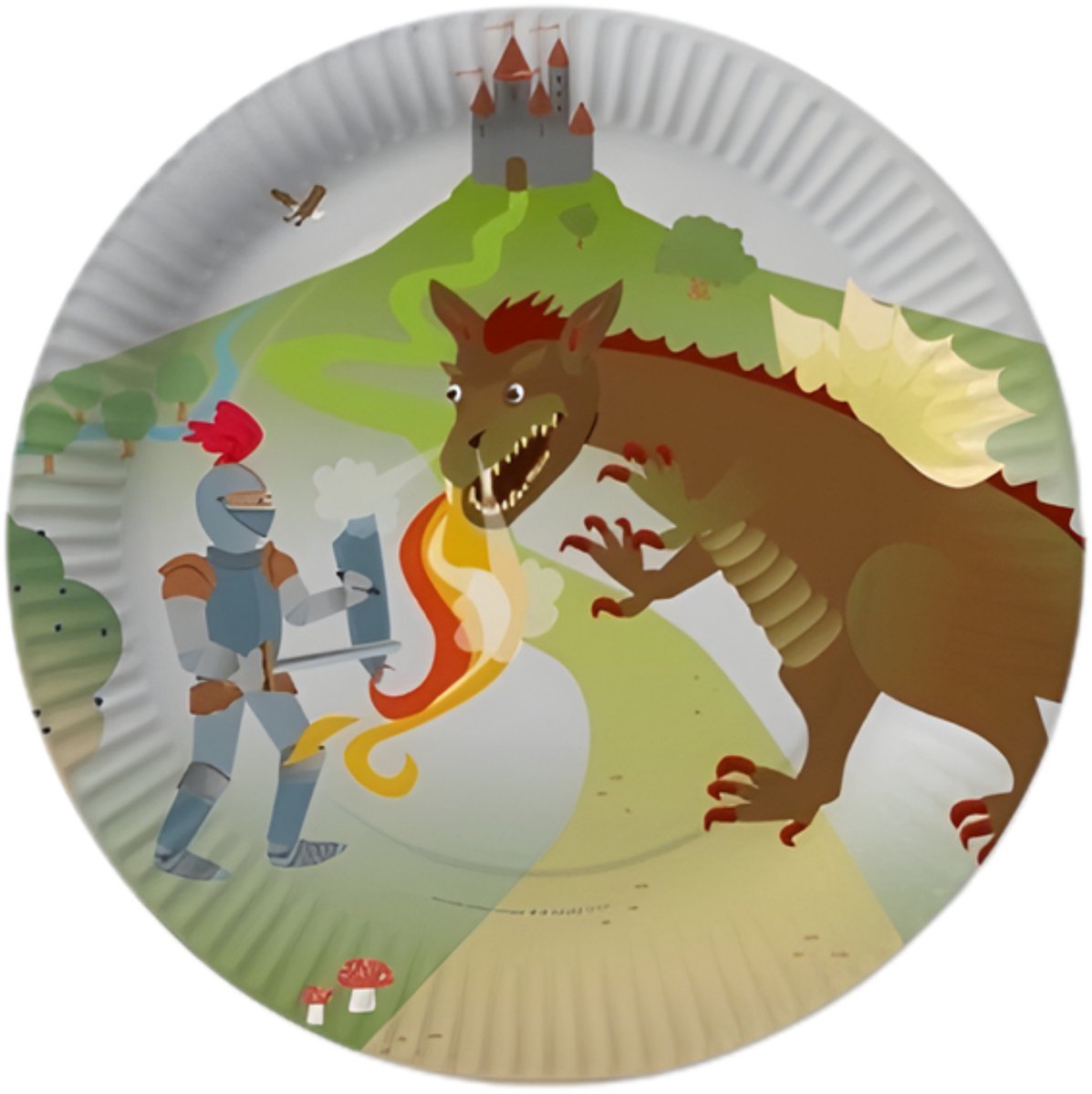 Fun & Feest Party Gadgets Ridder Dinerbord - Ø 23 cm - 8 Stuks