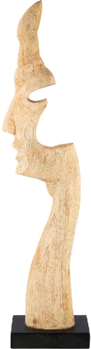 Gilde handwerk Sculptuur - Silhouette - Gezicht - Beeld - Mango hout - 67 cm hoog - Decoratief beeld Bruin