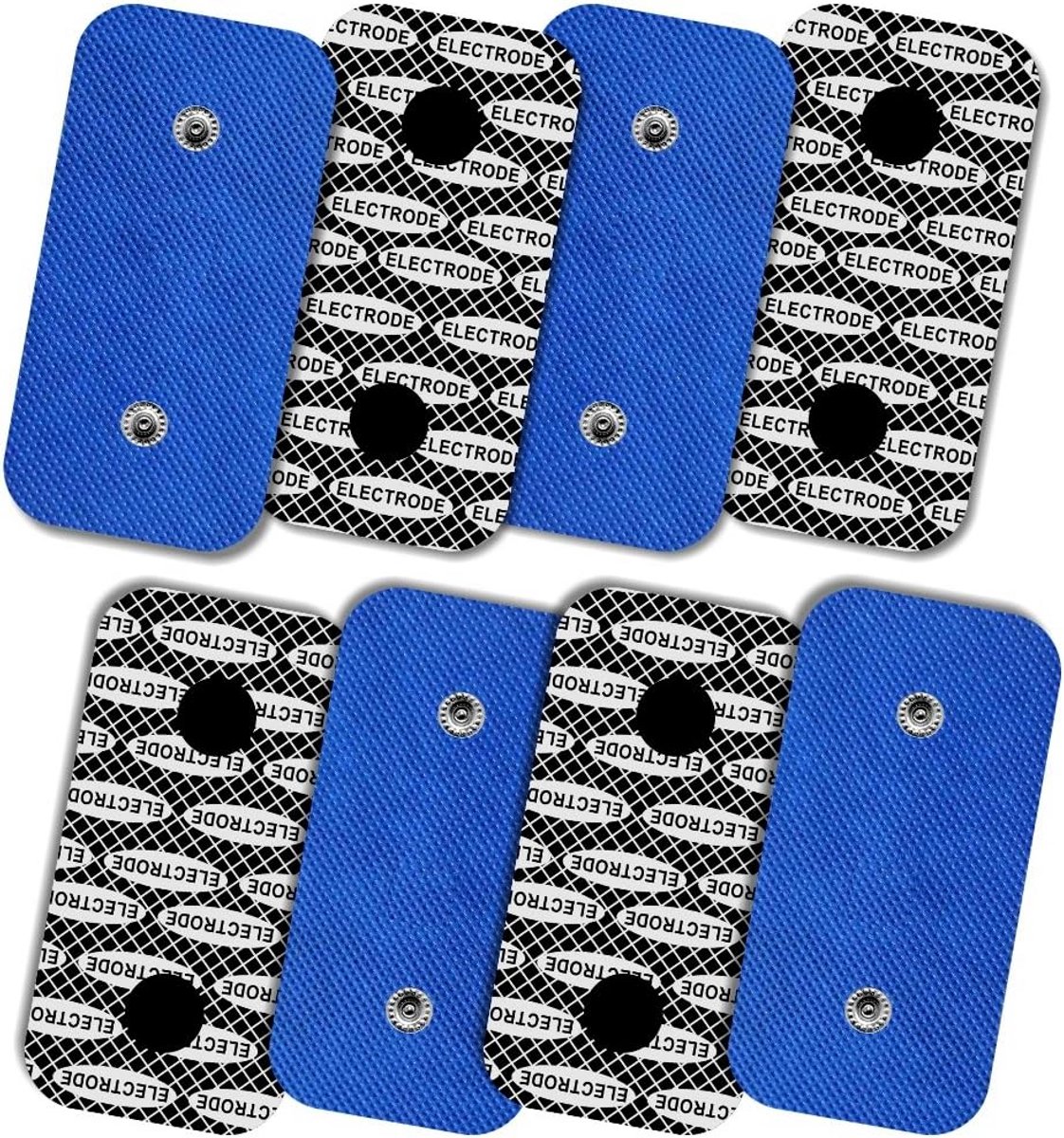 8x Elektroden 50x100mm met Zilver Geleiding voor Spierstimulatie (SNAP Aansluiting)