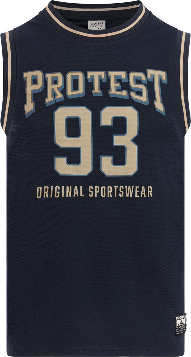 Protest PRTEspen Tanktop Heren Normale pasvorm Ronde hals Mouwloos Marineblauw