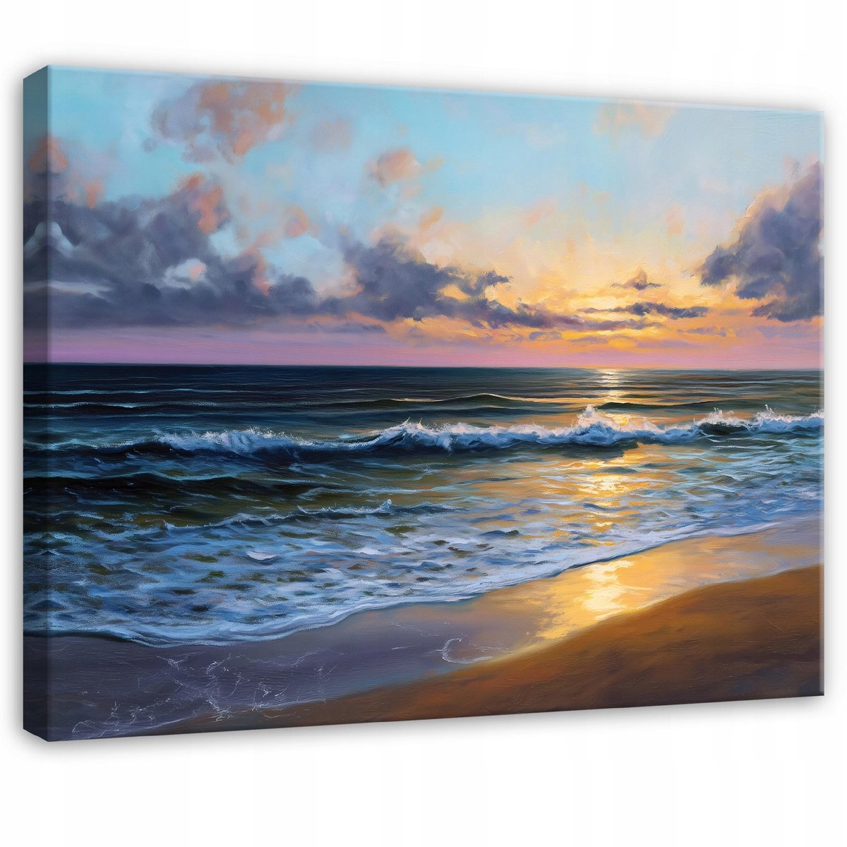 WALLARENA Schilderij op canvas - 120x80 cm - Strand, Zee, Natuur, Landschap - Geschikt voor slaapkamer, woonkamer, keuken Veelkleurig