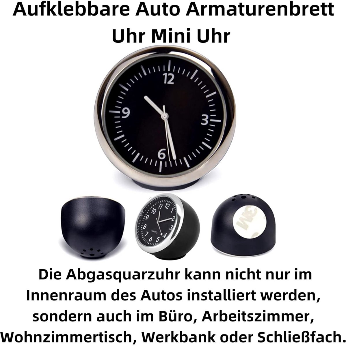 Mini Auto Quartz Klok met Digitaal Display voor Dashboard
