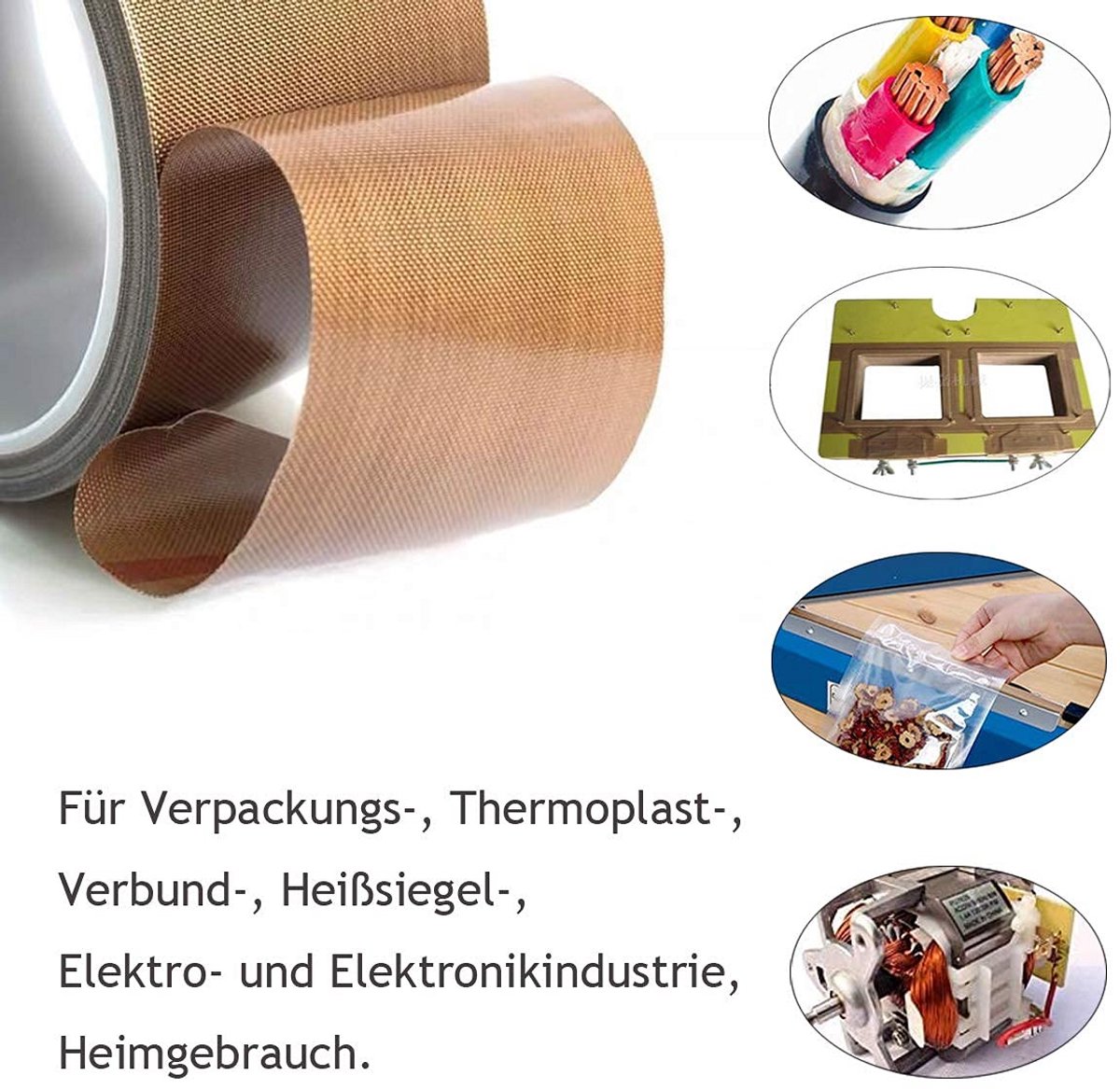 Hittebestendige PTFE Tape met Zelfklevende Achterkant - 80mm x 10m - Ideaal voor 3D Printers en Sealmachines