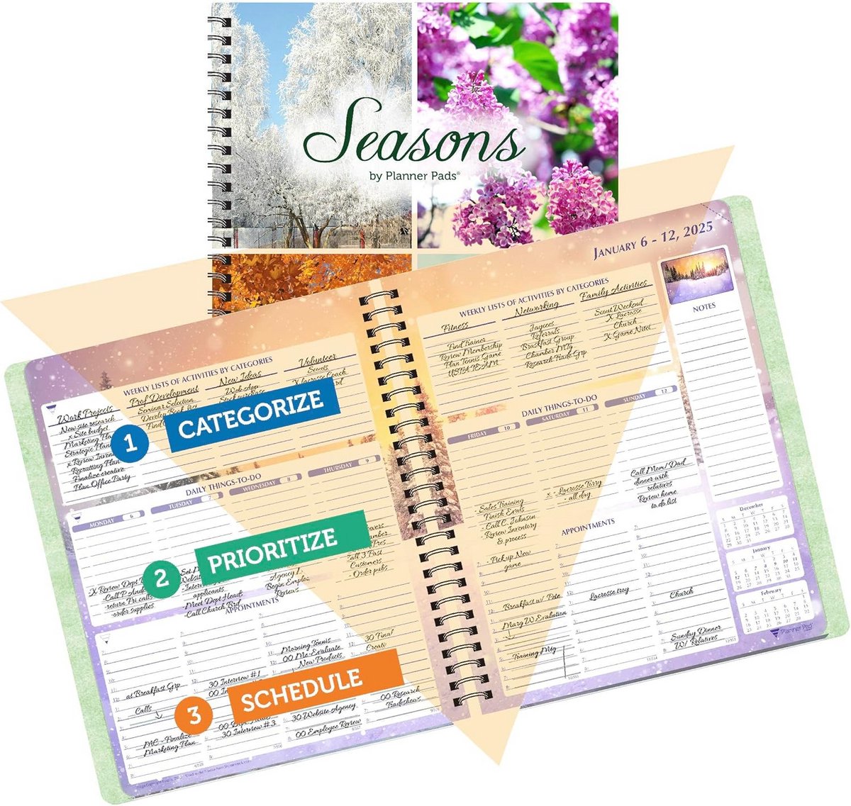 Spiraalgebonden Weekplanner 2025 - Jaarplanner Januari tot December - Medium Formaat