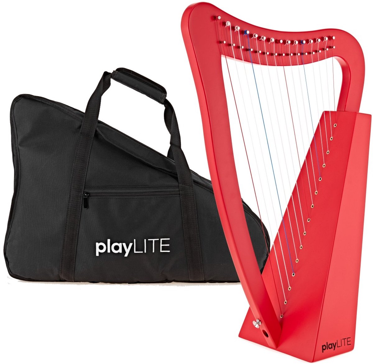playLITE 15-snarige Harp van Gear4music, Rood