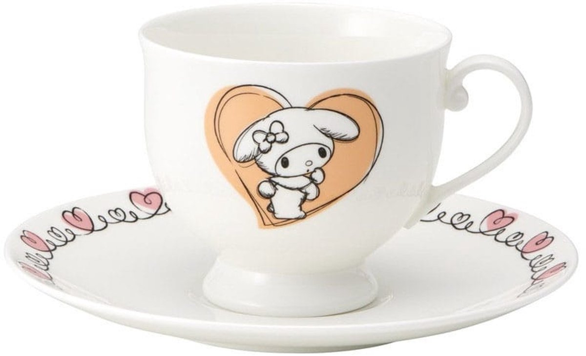 Skater Sanrio Bone China Mok / Beker & Plate Set My Melody Cups & Mok / Bekers
