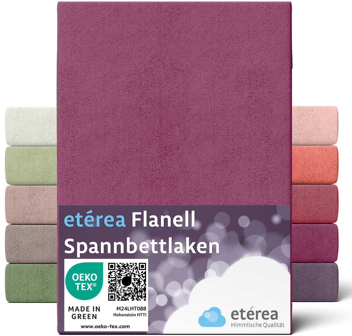 etérea Flanellen Bettlaken hoeslaken 150x250 cm - 100% Katoen - Rood