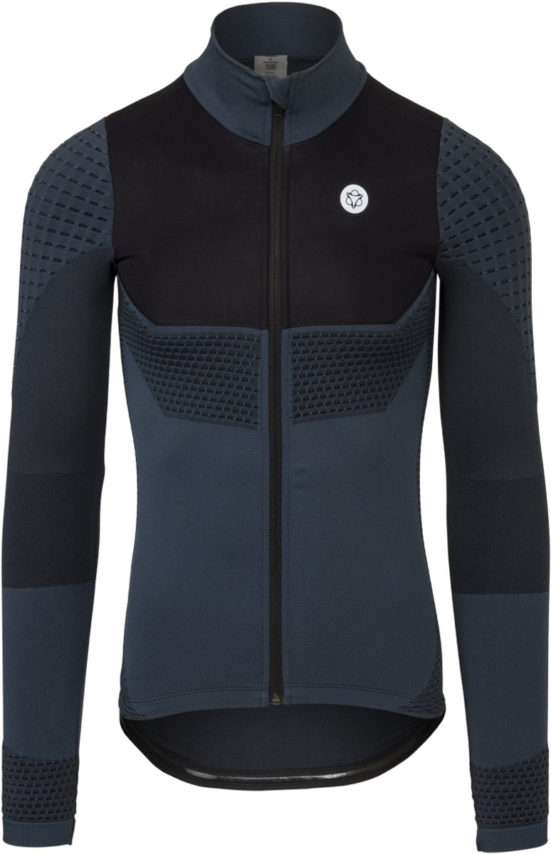 AGU Seamless Premium - Fietsshirt Lange Mouwen - Thermo Wielrenshirt - Windbestendig - Ademend - Blauw - Heren - XL/XXL