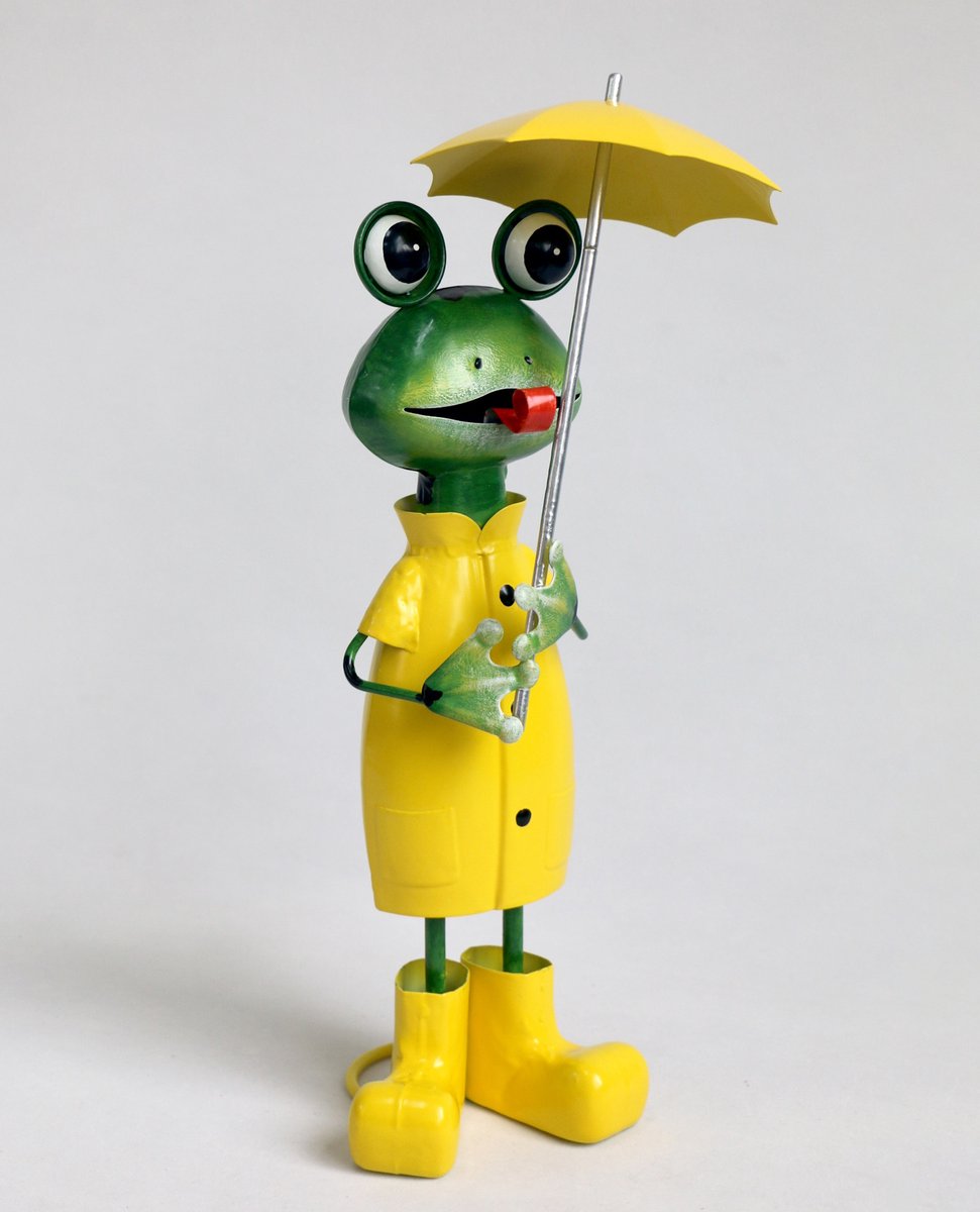 Muntel® Decoratiefiguur Freddy De Kikker - Decoratie - Metaal - 14,5 x 14,5 x 41 cm