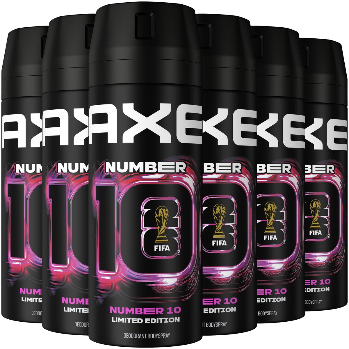 AXE - Deodorant Bodyspray - Number 10 FIFA Limited Edition - 6 x 150 ml