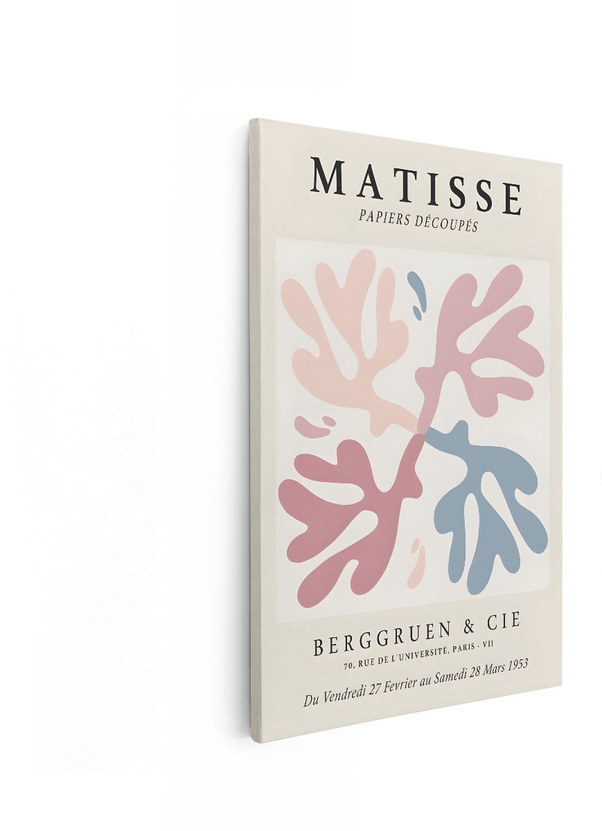 Artaza Canvas Schilderij Abstract - 20x30 cm - Wanddecoratie Matisse - Muurdecoratie Modern - Schilderijen Op Canvas Bladeren