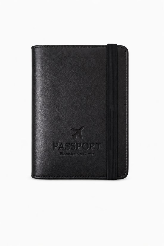 Porte-passeport IfarNix® RFID – Étui à passeport & Portefeuille de voyage – Noir – Cuir synthétique