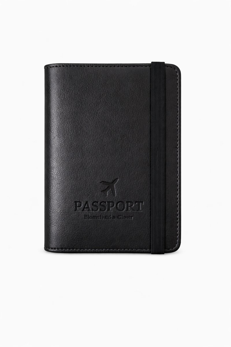 IfarNix® Paspoorthouder RFID – Paspoort Hoesje & Travel Wallet – Zwart – Kunstleer