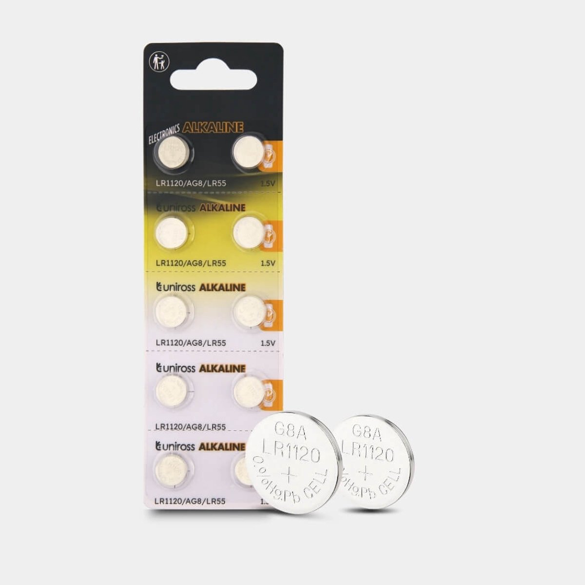 Uniross Alkaline Coin Cells AG8 10 pack