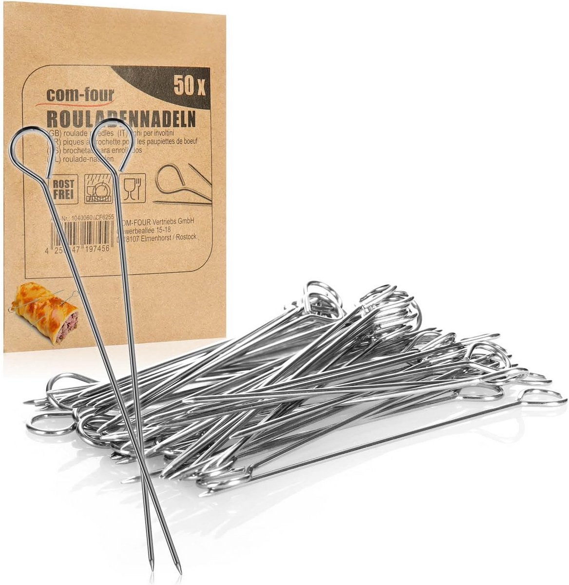 50x Rouladepennen RVS 11 cm - Stevige Vleesspiezen voor Roulades en BBQ