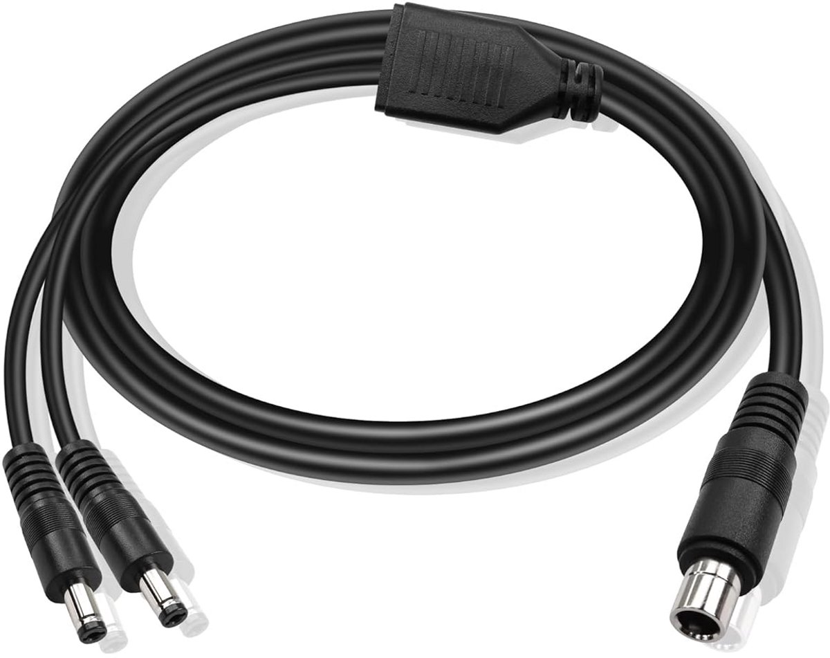 Verlengkabel DC 8020 naar Dubbele DC 5.5x2.1mm Adapterkabel 1.5 Meter