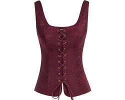 Corset Top Renaissance Piraten Kostuum Dames met Vetersluiting
