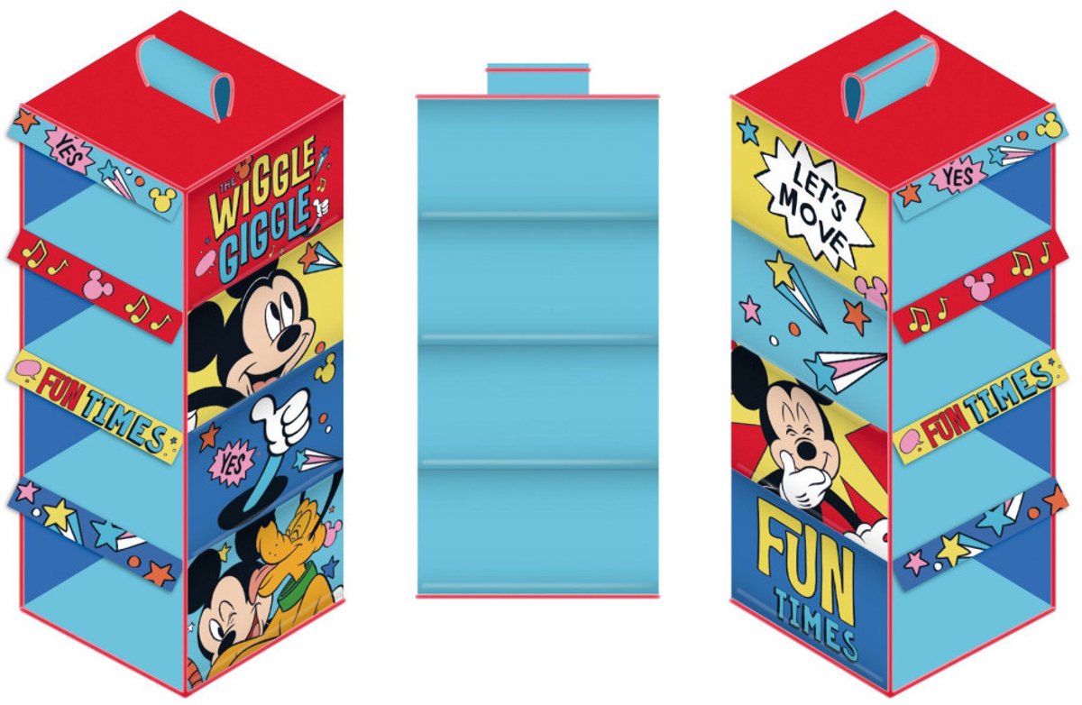 Disney Mickey Organizer - Hangende opbergkast - Opberger kast - Opbergsysteem - 4 vakken - Ophangbaar - Voor kinderen - Blauw/rood
