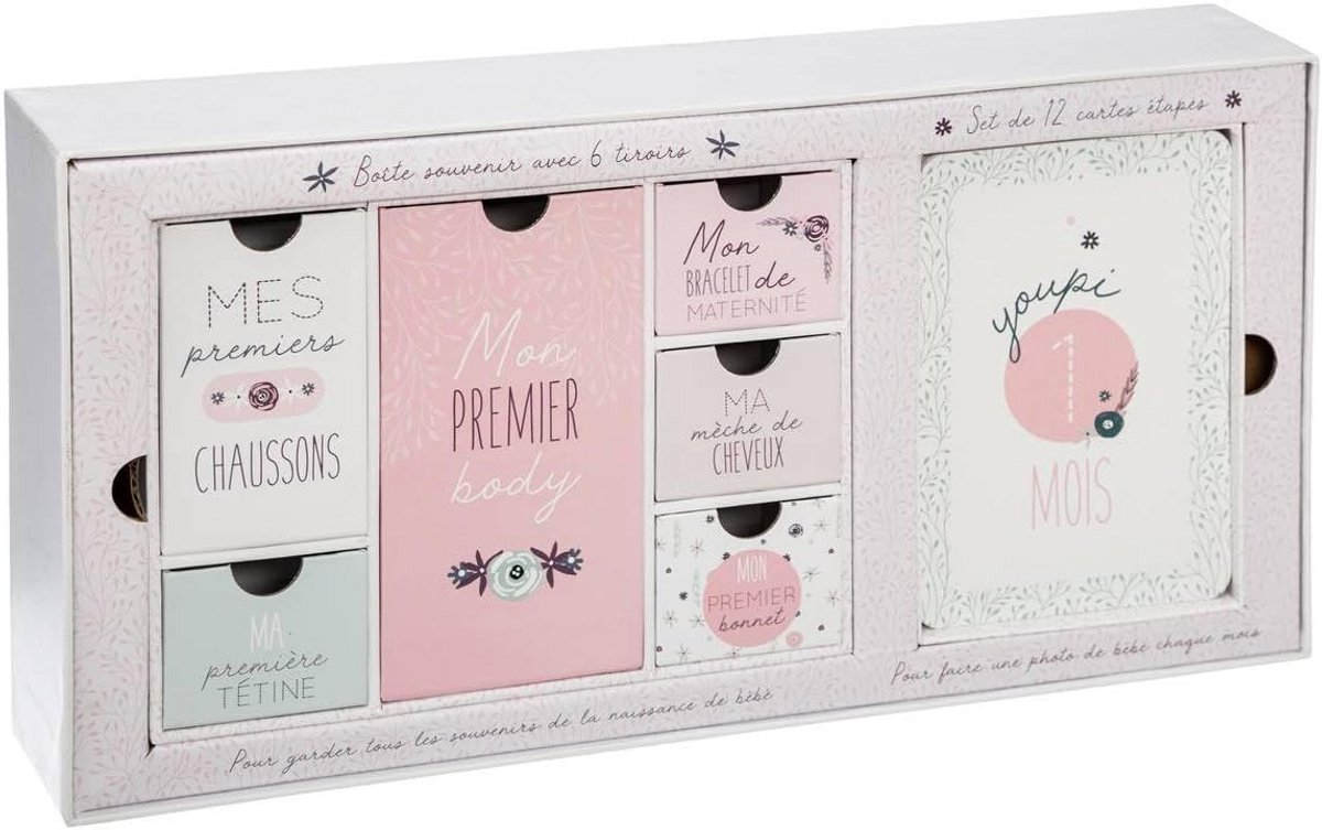 Liefdevolle Cadeauset Kraamcadeau met Fotolijst en Kaartjes Roze