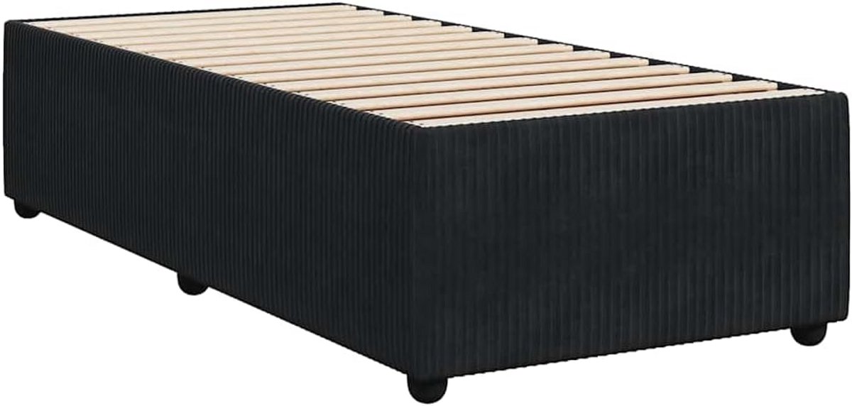 Dubbel Bedframe Zwart Fluweel 100x200 cm - Comfortabel en Stijlvol Nachtmeubel