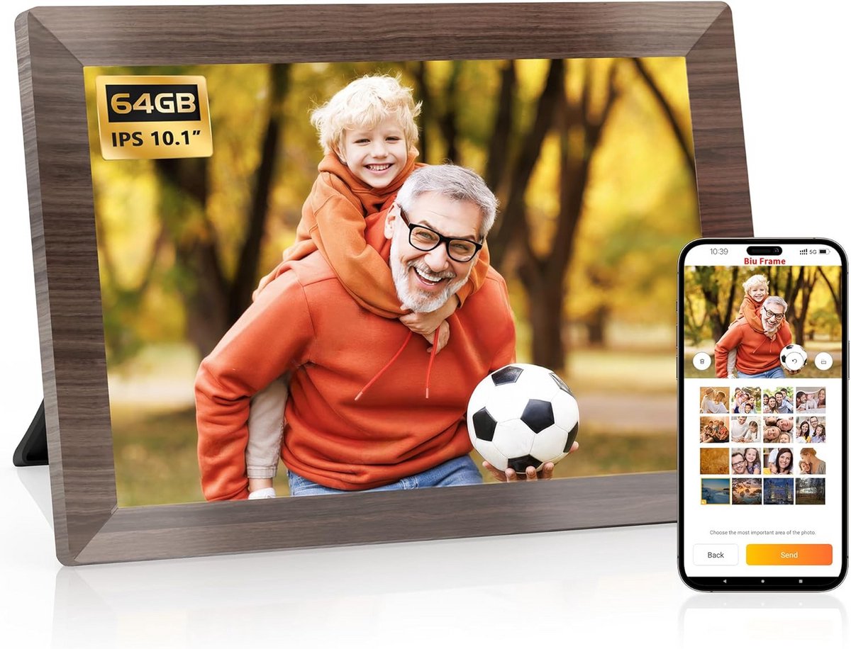 Slimme Digitale Fotolijst 10,1 Inch HD WiFi met Groot Geheugen