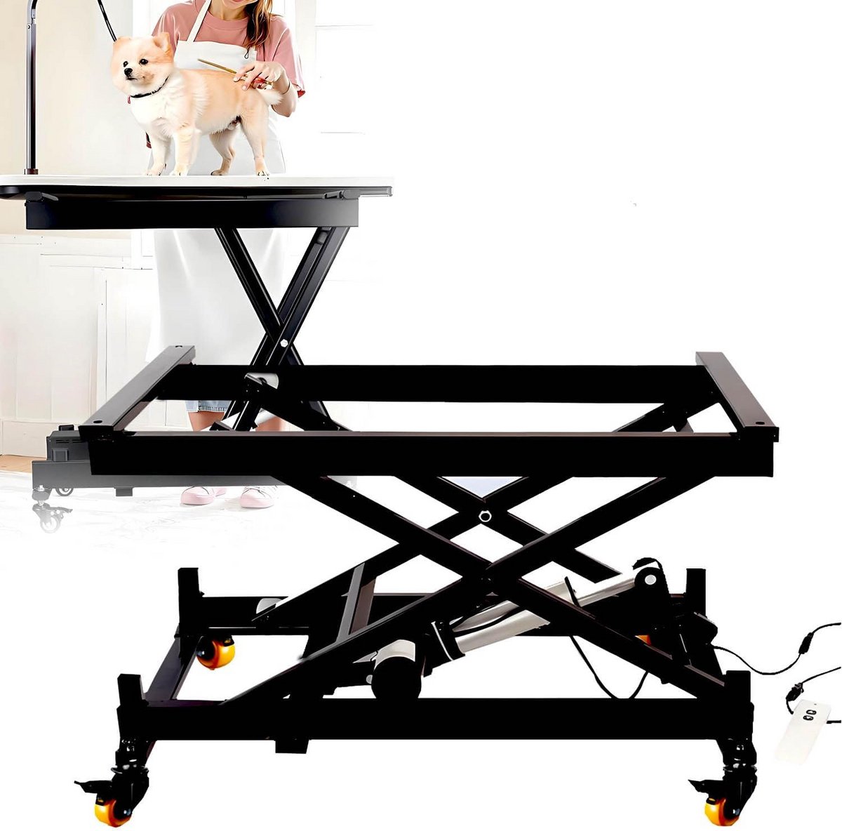 Elektrische Schaarheftafel - Hefplatform 150 kg met Verstelbare Hoogte (19.5-68 cm)