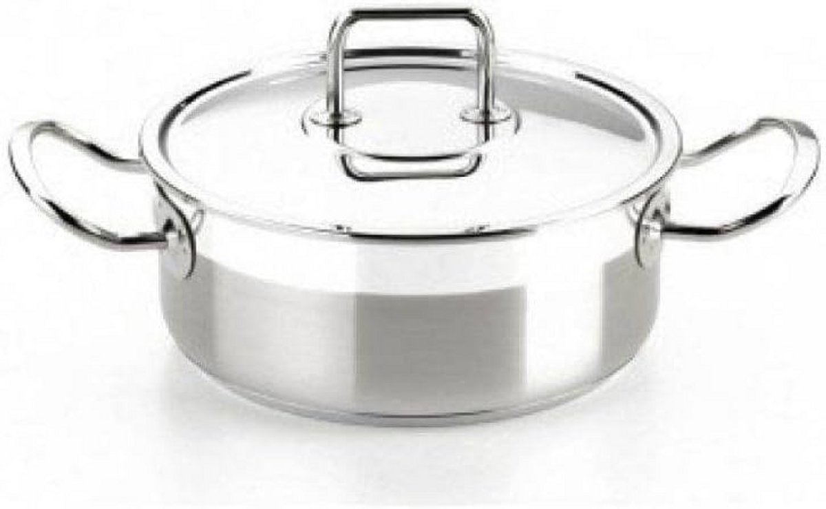 RVS Braadpan met Deksel 16 cm - Hoge Kwaliteit Kookpan voor Inductie