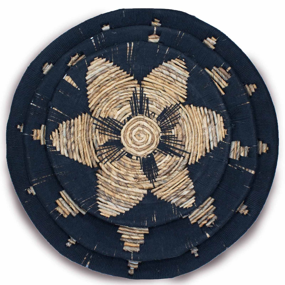 Set van 3 Zeegras Wanddecoratie Schalen - Zwart