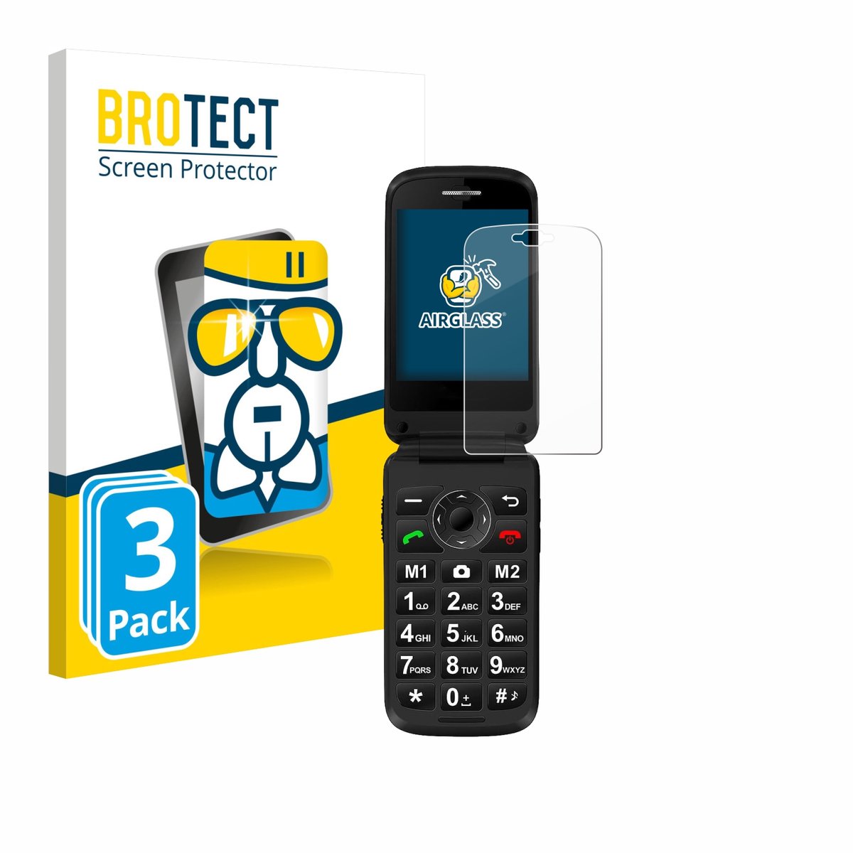 Screenprotector 3 Stuks voor Simvalley Mobile XL-970 Beschermglas transparant